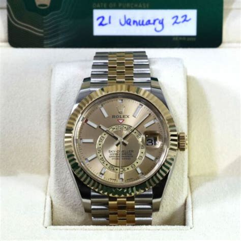 rolex sky dweller champagne dial jubilee|2022 rolex sky dweller.